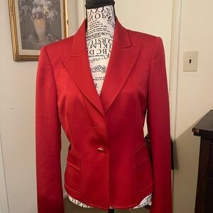 Anne Klein Vibrant Orange Skirt Suit